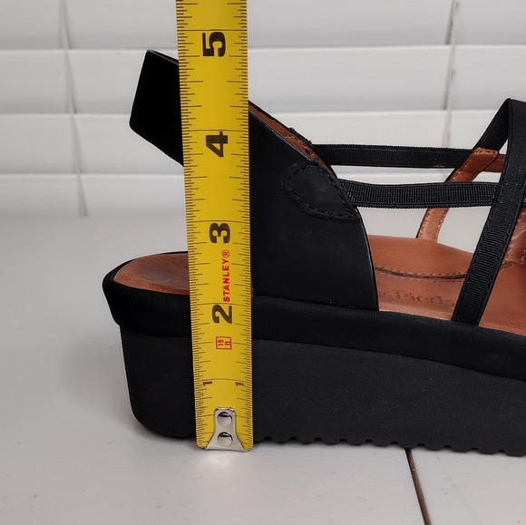 Lamour Des Pieds Women's Black Leather Open Toe Strappy Platform Sandals Sz 8.5M - Picture 10 of 16